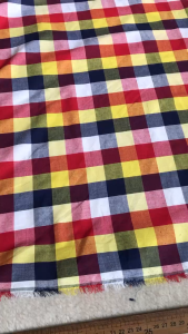 Vải Thô Cotton Kẻ Caro Khổ 1m5 - Mềm Thấm Hút Mỏng Vừa Không Giãn - Quần Đùi Độ Bộ