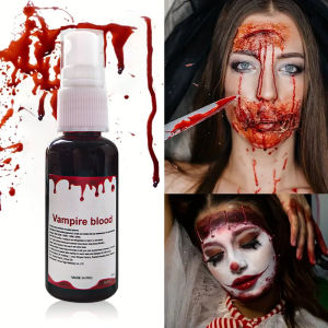 Halloween makeup fake blood spray realistic fake woundswashable fake blood for costume Halloween zombie vampire facial blood