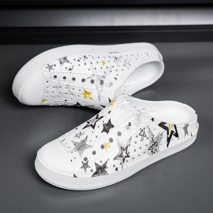 Womens Summer Office Wear Slip-On Sandals Anti-Slip Beach Flip Flops Hollow out Design Lightweight EVA Material Flat Heel
