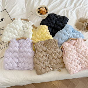 Thickened Cotton Baby Vest Autumn Winter Outerwear Warm Stylish Infant Jacket Polo Shoulder Childrens Clothes Polyester Fiber