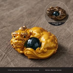 Tượng Tỳ Hưu Đổi Màu Bằng Nhựa Resin Đồ Trang Trí Phong Thủy Phụ Kiện Bàn Trà Nhỏ Quà Tặng Chiêu Tài Lộc