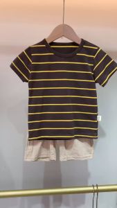 bambeau Childrens clothing set summer striped pattern top+casual shorts 2 pieces casual 1-5 years old