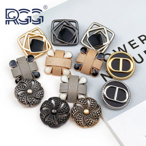 Nút Kim Loại Mới Cho Áo Khoác Ngoài Và Áo Khoác Gió Nút Áo Khoác Len Vuông Hình Hoa Nút Áo Sơ Mi Nút Phụ Kiện May Vá DIY