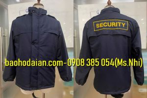 Áo khoác bảo vệ mùa đông lót bông thêu chữ "security"