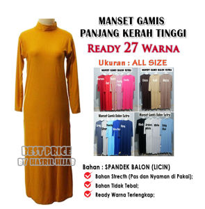 MURAH [REAL PICT] Manset Gamis Inner Kaftan Kerah Tinggi Lengan Panjang Polos Mangset Dalaman Daleman Gamis Mangset Iner Brokat Muslim Terlengkap Grosir Termurah