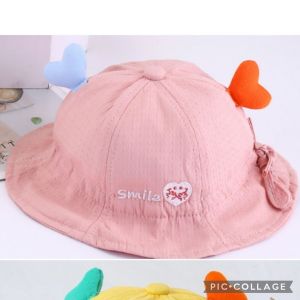 CAE - Topi Anak Perempuan 0-2 tahun Smile Love Bucket Hat Import