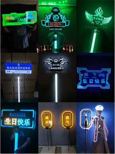Bar LED Lighted Handheld Banner Happy Birthday High-End Executive Toasting Group Word Banner Alcohol Dispensing Prop Atmosphere Light Banner