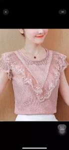 สายผ้าแขนสั้นผู้หญิงฤดูร้อน 2024 ใหม่ สไตล์เกาหลีสลิมฟิตอเนกประสงค์เสื้อชีฟองหวานน้อย เสื้อไหมพรมใส