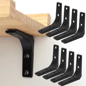 5pairs L-shaped Triangular Bracket Shelf Stainless Steel Wall Shelf 90 Degree Fixed Bracket Connector L Shape Support Angle Wall Bracket Wall Mounted Shelf Bracket