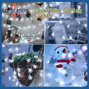 GD Snowflake Lights Christmas Decorations - Winter Wonderland Hanging String Light Decor