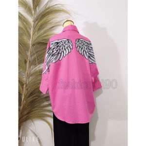 KEMEJA SALUR MOTIF SAYAP IMPORT BANGKOK BKK WINGS BELAKANG OVERSIZE JUMBO BIGSIZE