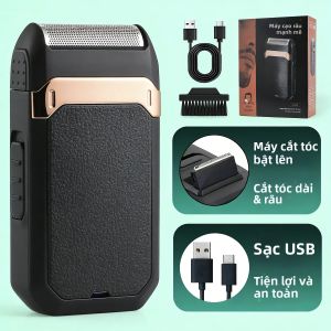 Máy Cạo Râu Điện Dành Cho Nam Máy Cạo Râu Hai Lưỡi Có Thể Sạc Lại Máy Cạo Râu Chuyên Nghiệp Có Sạc Nhanh & Cạo Râu Ướt/khô