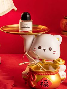 Tas Penyimpanan Ornamen Kucing Keberuntungan: Hadiah Tahun Baru Unik