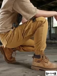 Motorcycle riding work pants anti slip trousers anti fall design for safety with armor pockets armor not included 052