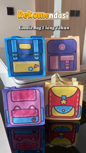 Alobeauty - Goodie Bag Tas Souvenir Serbaguna Tas Kado Ulang Tahun Anak Tote Bag Tas Souvenir Motif Ransel Bahan Non Woven 4 Varian