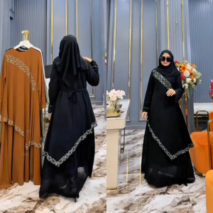 ZIFA FASHION // COD // NADIRA DRESS FREE PASHMINA TERBARU // GAMIS SET CRUTY PAYET TABUR SWAROVSKI MEWAH // ARABIAN GAMIS MODIS BESTSELLER SIAP KIRIM // ABAYA GAMIS CRUTY WARNA KEKINIAN LD 110CM PB 140CM // *AR