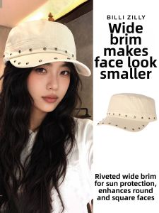 BILLI ZILLY | Retro Studded Flat Beret Cap for Large Head