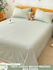 Kiss Dear | Washed Cotton Heavy Duty Bed Sheet and Pillowcase Set