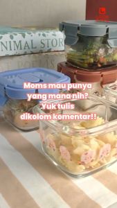 Little Baby Glass Food Container Set 140ml Wadah Penyimpanan Makanan Bayi Kaca Borosilicate