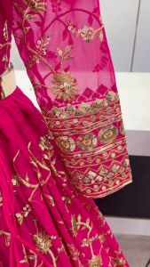 [PRE-ORDER] Semistitched Faux Georgette With Heavy Embroidery Sequence Work Lengha (10-15 days delivery)