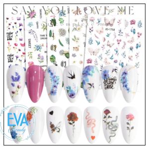Miếng Dán Móng Tay 3D Chủ Đề Hoa Nghệ Thuật Flower Abstract Colecction JO1756 / JO1757 / JO1758 / JO1759 / JO1760