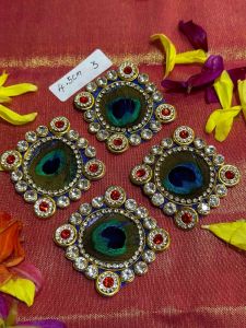 Peacock aari embroidered lace patchwork.