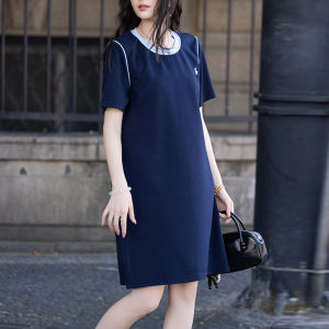 DAIXIANGFEIZI | New Summer Popular Short Sleeve Plus Size Petite A-Line Midi Dress