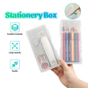 Large Capacity Pencil Box Transparent Stationery Storage Box Marker Sketch Pen Pencil Case Multifunctional Pen Holder Stationery Box School Office