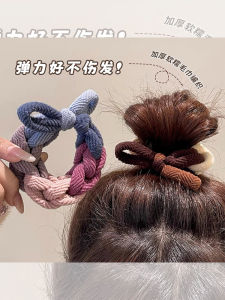 Bold Bowknot Headband Tie up a Bun Hairstyle Hair Band Female 2023 New Arrival High Elastic Durable Hair Rope Minimalist Rubber Band Headdress