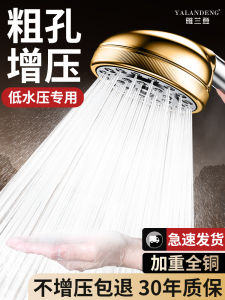 Enhanced Pressure Bathroom Shower Head Set Full Copper Body Bathing Modern Style Fixed Rotatable Spray Head Home Cleaning Tool