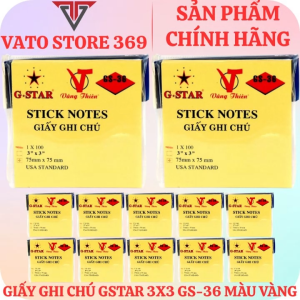 Giấy note ghi chú GSTAR GS-36 màu vàng 3x3 75mm x 75mm 100 tờ