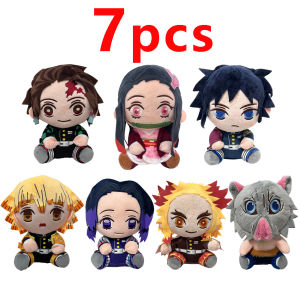 Bandai | Hot 18cm Japanese Devil Killer Plush Toy Cute Doll Anime Figure Kamado Tanjirou Agatsuma Zenitsu Pvc Model Toy Desktop Ornament