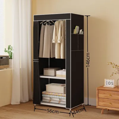 Simple Reinforced Steel Frame Cloth Wardrobe