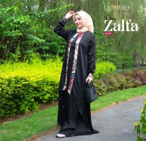 EndoModa Zalfa Dress Gamis Hitam Polos