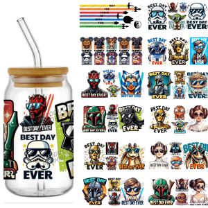Newest 25 Design Cute Space Star Popular 16oz UV DTF 3D Stickers Disney Sci-fi Movie Decals Libbey Glass Cup Mug Coffee Gift