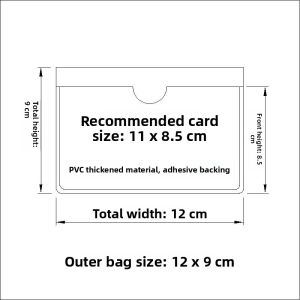 PVC Plastic Card Holder Self-Adhesive Plastic Label Bag Material Identification Tag Transparent Insert Card Bag for Business