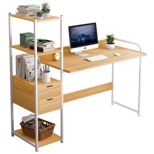 (คุ้มสุดๆ ราคาสุดพิเศษ) พร้อมจัดส่ง!!!! BG Furniture  Computer Desk Table โต๊ะคอมพิวเตอร์ โต๊ะทำงาน โต๊ะเรียนหนังสือพร้อมชั้นวางหนังสือ มีลิ้นชัก โต๊ะคอมประกอบง่าย โต๊ะคอม - Lazada
