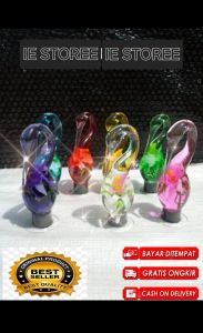 Hiasan Pajangan Souvenir Prakarya Kaca Bentuk Ornamen Bangau