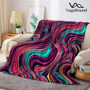 Neon Swirl Fluid Flannel Blanket Warm Soft Halloween Christmas Decorative Couch Warm Cozy All-Season Gift