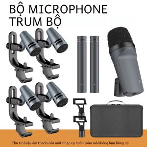 Bộ Micro Trống 7 Món E608 Micro Động Cho Trống Giọng Hát Ban Nhạc DJ Sân Khấu - Micro Nhạc Cụ Có Dây Với Đầu Nối XLR