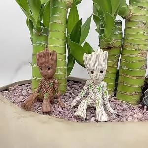 Cartoon Baby Groot Action Figure Tree Man Ornament Miniature Model Anime Figurines Desk Home Decoration Keyring Keychain Gifts