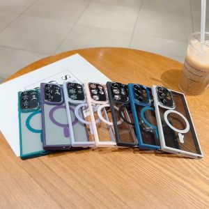 🇹🇭🔥NEW🔥เคสซัมซุง เคส samsung s23 ultra สำหรับ Samsung Galaxy S24Ultra S24FE S22Ultra S23Ultra S23FE S21FE MagSafe เคสโทรศัพท์มือถือแบบใส แม่เหล็ก กันกระแทก