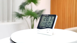 Digital Thermometer Hygrometer Clock HTC-1 LCD Display Indoor Temp Humidity Meter/Jam Suhu Kelembapan Rumah