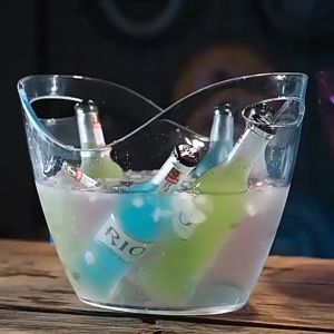 4L/8L Ice Buckets Clear Foreign Wine Drink Bucket Plastic With Handles Wine Champagne Bottle Storage Coole Container For Cooling Drinks