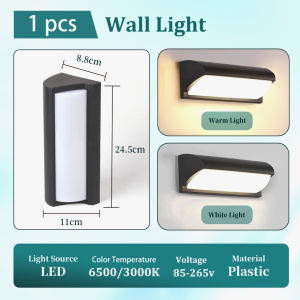 LED Wall Lamp Outdoor Sconce Balcony Porch Light Garden Lights Outdoor Wall Lamp Indoor Bedside Lamp Plastic AC110V 220V