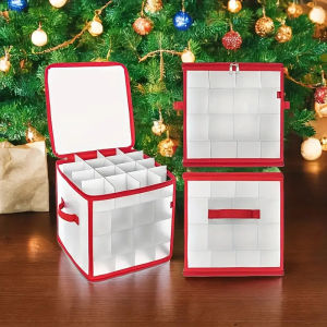 64/32grid Christmas Ball Storage Box 4-Tier Clear Divided Organizer Multipurpose Ornaments Container for Festival Decorations