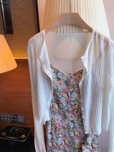 Áo Len Dệt Kim Lụa Siêu Mỏng Màu Trắng Mùa Thu Phong Cách Hàn Quốc Dài Tay Cổ Chữ V Thường Xuyên Mặc Đi Làm