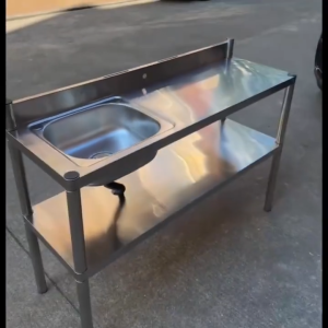 🔥12-hour shipping🔥 80/100/120*50cm 304 lababo stainless steel kitchen sink high quality thickened and bold without rust portable sink with stand sale vertical sink kitchen bar sinks lababo stainless complete set sink With faucet