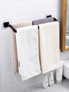 Jujia Jia ชั้นวางผ้าขนหนูราวคู่ชั้นวางผ้าเช็ดตัวในห้องน้ำแบบไม่ต้องเจาะรูชั้นวางผ้าเช็ดตัวราวแขวนผ้าเช็ดตัวในห้องน้ำ