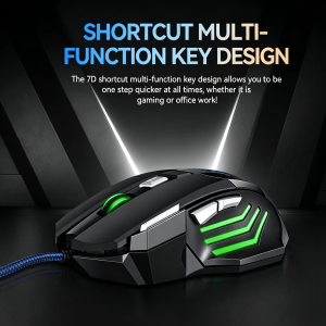 7-Buttons Wired RGB Backlit Gaming Mouse USB 2400DPI Adjustable Ergonomic Computer Optical Sensor Mouse For PC Computer Laptop